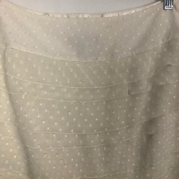 NWT The Limited Cream Chiffon Ruffle Skirt Size 6 Party Event - Picture 6 of 10